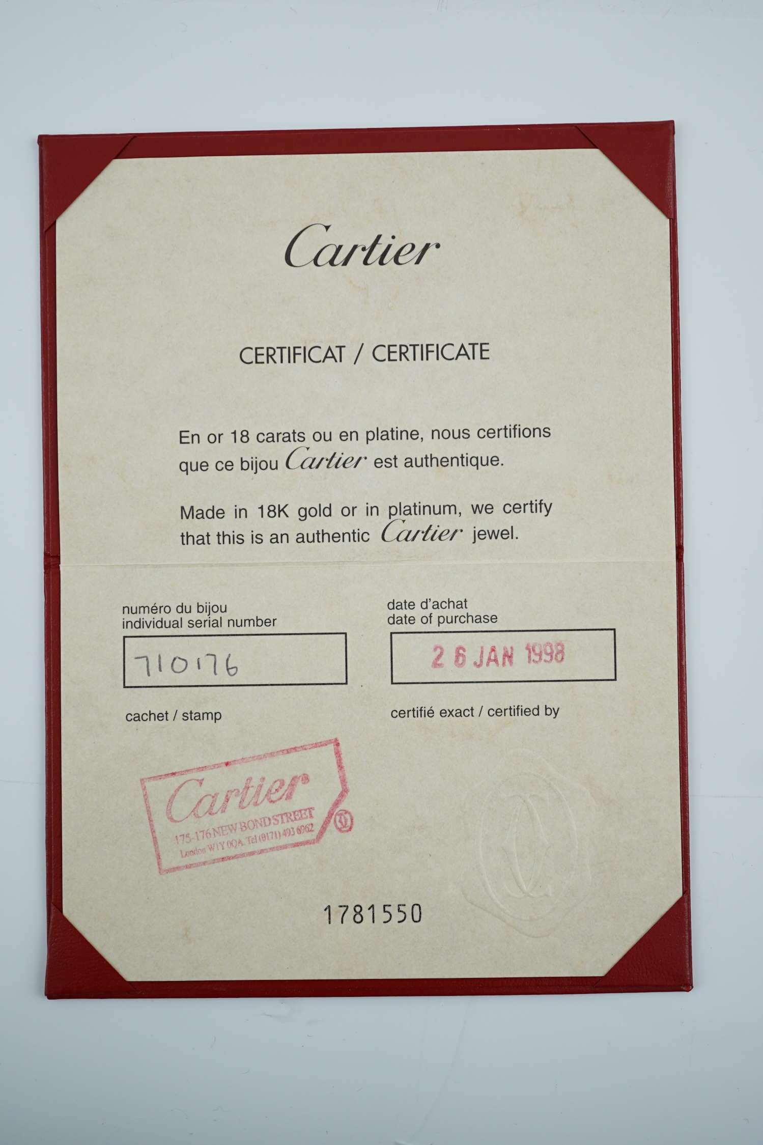 A late 1990's Cartier 18ct gold panther lapel pin